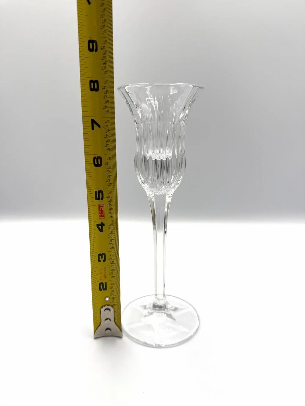 Vintage Mikasa Icicles Lead Crystal Candlestick Holders Pair 8”